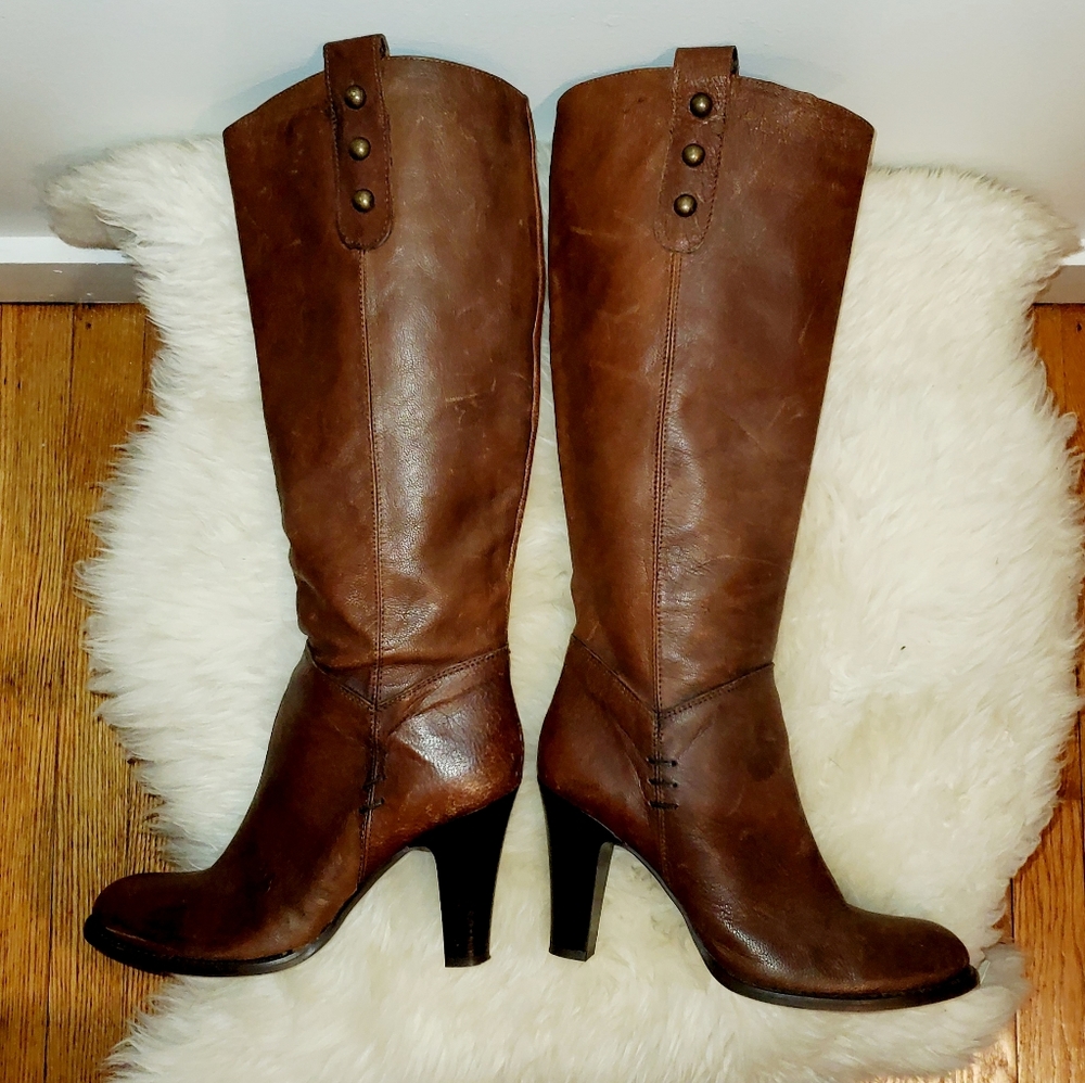 Franco Barbieri Brown Leather Boots Size 9